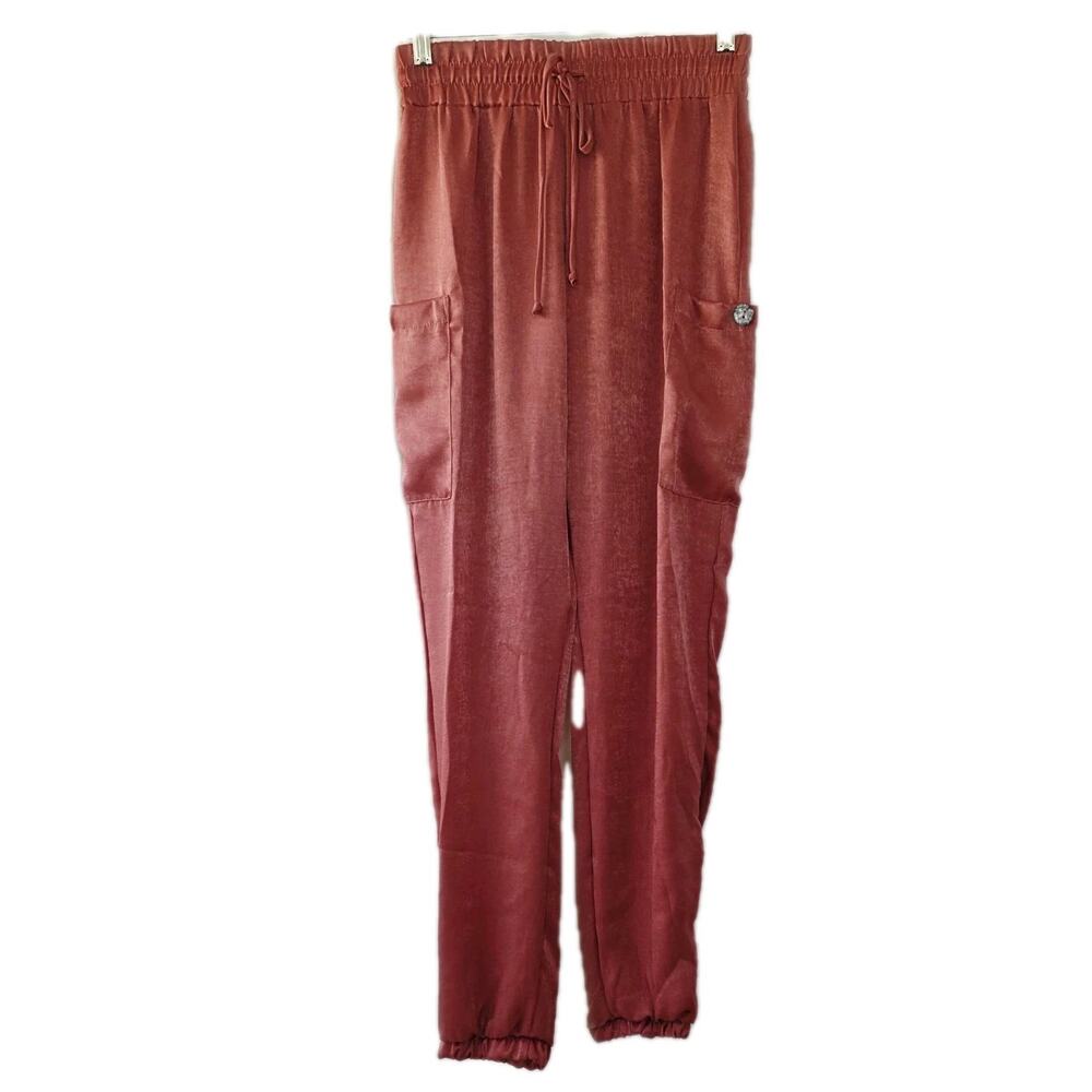 UO Urban Renewal Casual Jogger Pants Rose Rust Red New Cargo Size S relaxed